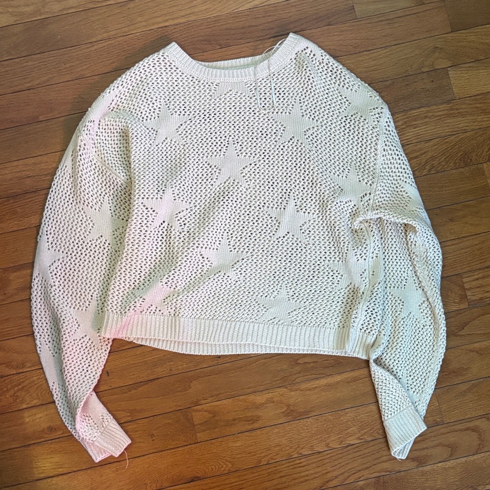 Madden Girl Cream Star Pattern Sweater